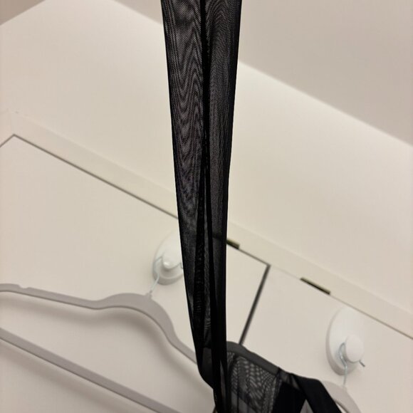 VERA WANG 1995 Vintage Black Sheer Sleeve Silk Mini Dress - Picture 4 of 8